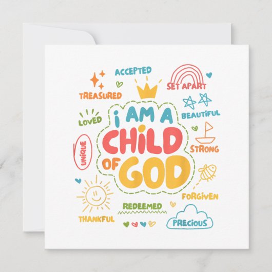 Ik ben een kind van God Christelijk Retro Jesus Fa Kaart (Voorkant)