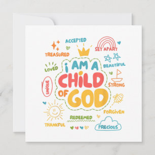 Ik ben een kind van God Christelijk Retro Jesus Fa Kaart