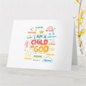 Ik ben een kind van God Christelijk Retro Jesus Fa Kaart (Gele Bloem)