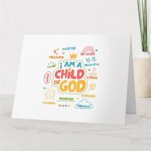 Ik ben een kind van God Christelijk Retro Jesus Fa Kaart