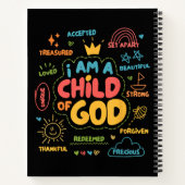 Ik ben een kind van God Christelijk Retro Jesus Fa Notitieboek (Achterkant)