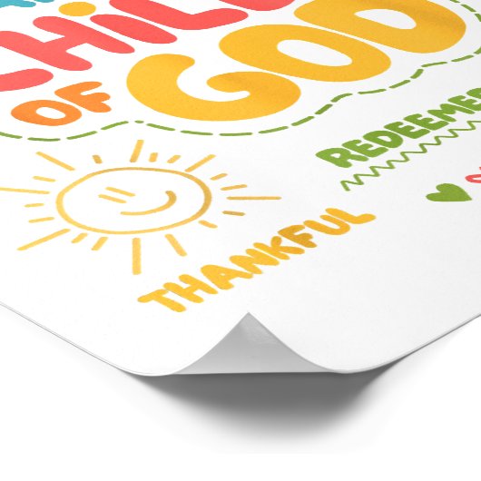 Ik ben een kind van God Christelijk Retro Jesus Fa Poster (Hoek)