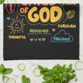 Ik ben een kind van God Christelijk Retro Jesus Fa Theedoek (Gevouwen)