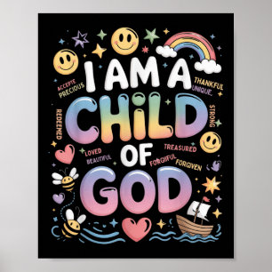 Ik Ben Een Kind Van God Christelijk Retro Jezus Ge Poster