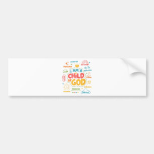 Ik ben een kind van God Christelijke Retro Jezus g Bumpersticker