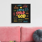 Ik ben een kind van God Christelijke Retro Jezus g Canvas Afdruk (Insitu (Woonkamer))