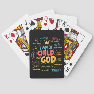 Ik ben een kind van God Christelijke Retro Jezus g Pokerkaarten