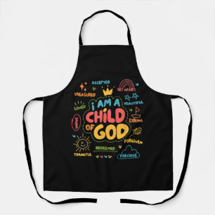 Ik ben een kind van God Christelijke Retro Jezus G Schort