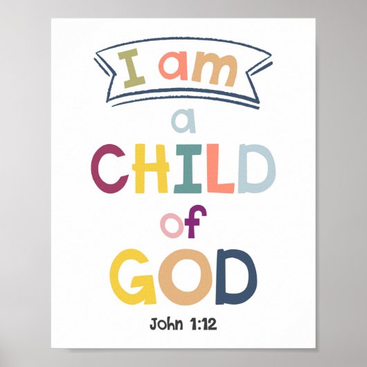 Ik ben een kind van God Kinder Christelijke Religi Poster (Voorkant)
