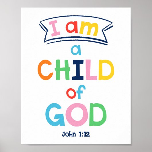 Ik ben een kind van God Kinder Christelijke Religi Poster (Voorkant)