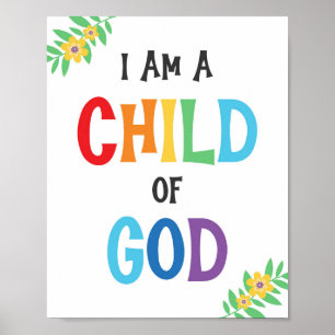 Ik ben een kind van God Kinder Christelijke Religi Poster