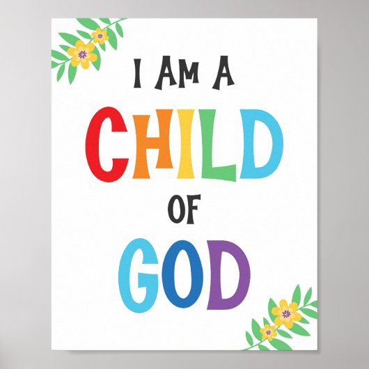 Ik ben een kind van God Kinder Christelijke Religi Poster (Voorkant)