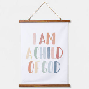 Ik ben een kind van God Rainbow Kinder Room Decor Hangend Wandkleed