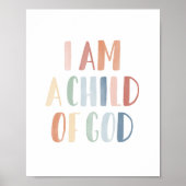 Ik ben een kind van God Regenboog Kinderkamer Deco Poster (Voorkant)