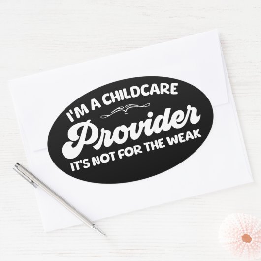 Ik ben een kinderoppas, het is niet voor de week ovale sticker (Envelop)