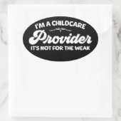 Ik ben een kinderoppas, het is niet voor de week ovale sticker (Tas)