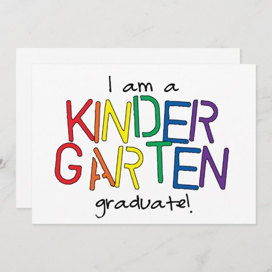 Ik ben een Kindertuin Afstuderen Aankondiging (Voorkant / Achterkant)