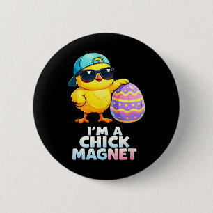 Ik ben een kipmagneet Grappige paaskip grap voor j Ronde Button 5,7 Cm
