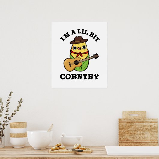 Ik ben een klein beetje grappig land. poster (Keuken)