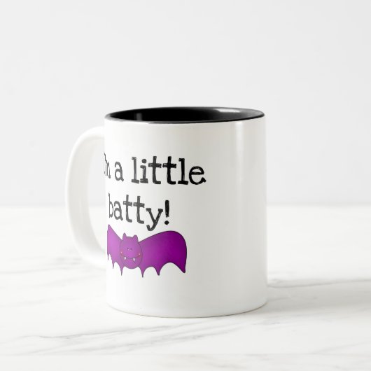 Ik ben een kleine Batty Tweekleurige Koffiemok (Voorkant links)