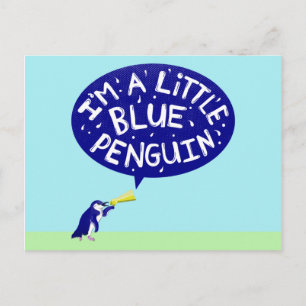 Ik ben een kleine blauwe pinguïn briefkaart