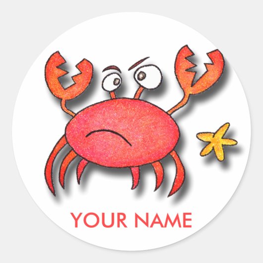 Ik ben een kleine Crabby Sticker (Voorkant)