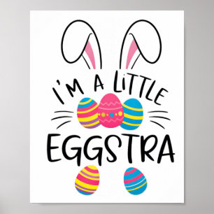 Ik ben een kleine Eggstra Funny Paashaas Kinderen Poster