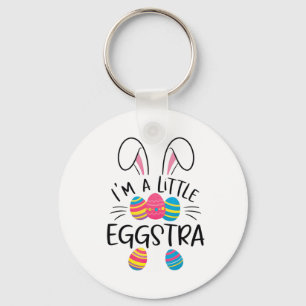 Ik ben een kleine Eggstra Funny Paashaas Kinderen Sleutelhanger