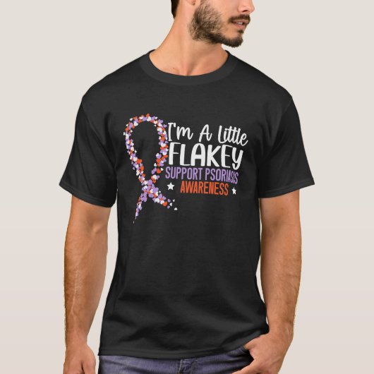 Ik ben een kleine Flakey Support Psoriasis Awarene T-shirt (Voorkant)