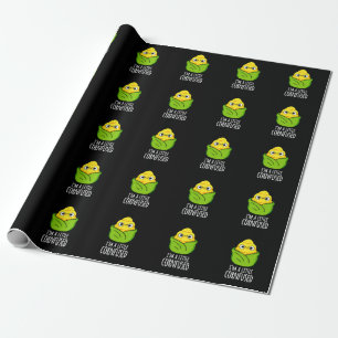 Ik ben een kleine gecornfused Funny Corn Pun Dark  Cadeaupapier
