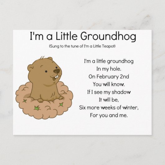 Ik ben een kleine Groundhog Briefkaart (Voorkant)