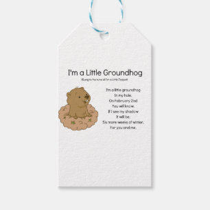 Ik ben een kleine Groundhog Cadeaulabel