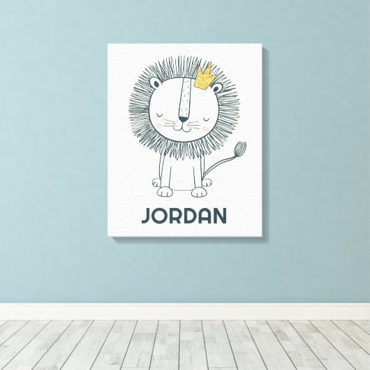 Ik ben een kleine koning canvas afdruk (Insitu (Houten vloer))