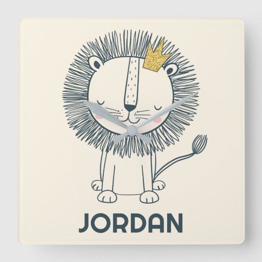 Ik ben een kleine koning vierkante klok (Voorkant)