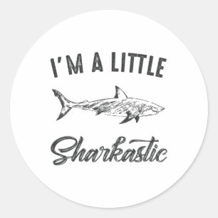 Ik ben een kleine Sharkastic Funny Shark Humor Ronde Sticker