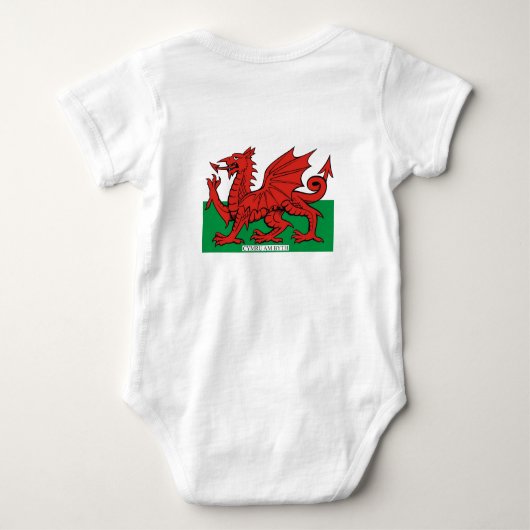 Ik ben een kleine welsh draak romper (Achterkant)