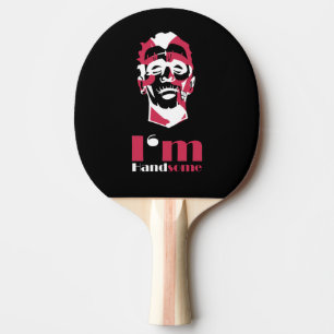 Ik ben een knappe abstract gezicht tafeltennisbatje