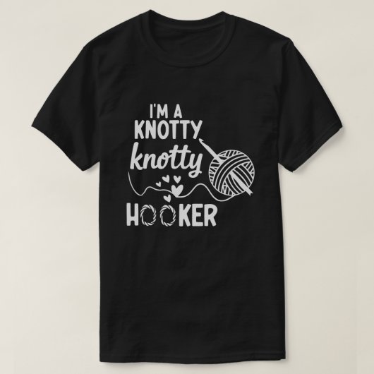 Ik ben een Knotty Knotty Hooker Crochet Sweatshirt (Design voorkant)