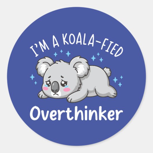 Ik ben een Koala-achtige Overdenker - Schattige Ve Ronde Sticker (Voorkant)