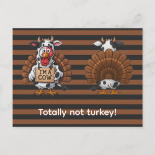 Ik ben een koe kalkoen   Grappige Thanksgiving ver Briefkaart