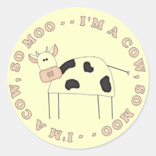 Ik ben een koe T-shirts en cadeaus Ronde Sticker