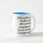 Ik ben een koffiebeker met Citaat op de achterzijd Tweekleurige Koffiemok (Voorkant rechts)