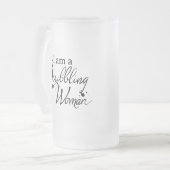 "Ik ben een krabbelende vrouw" Mok (Voorkant links)