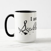 "Ik ben een krabbelende vrouw" Mok (Links)