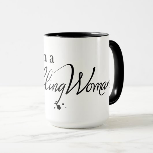 "Ik ben een krabbelende vrouw" Mok (Voorkant rechts)