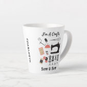 Ik ben een krakkemikkig naaiachtig  naaithema latte mok (Rechterhoek)