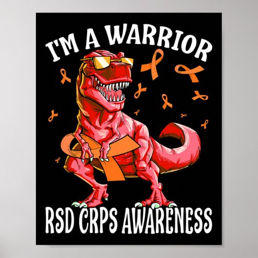 Ik Ben Een Krijger Rsd Crps Bewustzijn Dinosaurus Poster (Voorkant)