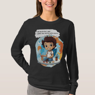 Ik ben een kunstenaar en ik schilder de wereld met t-shirt