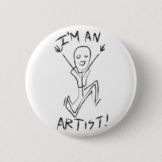 Ik ben een kunstenaar! Knoop Ronde Button 5,7 Cm (Voorkant)