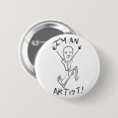 Ik ben een kunstenaar! Knoop Ronde Button 5,7 Cm (Voorkant /achterkant)